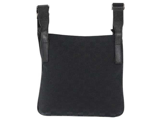 Borsa a Spalla GG Canvas Gucci Nera Argento 122793 Auth 146012 Nero - vista 2