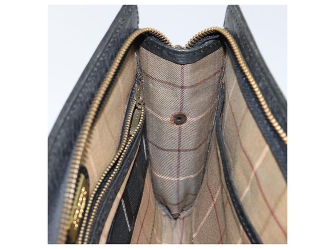 Autre Marque Borsa a mano in pelle nera Burberrys Auth ep11188 Nero - vista 19