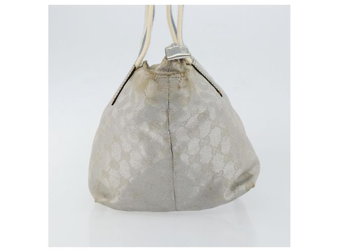 GUCCI GG Canvas Sherry Line Tote Bag Silber Blau Khaki Auth ki6110 - Ansicht 3