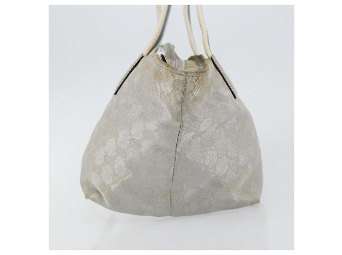 GUCCI GG Canvas Sherry Line Tote Bag Silber Blau Khaki Auth ki6110 - Ansicht 4