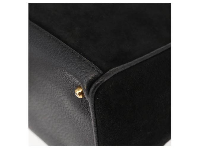 Borsa a mano in suede Gucci Bamboo 2way Nera Auth BA6752 Nero - vista 10