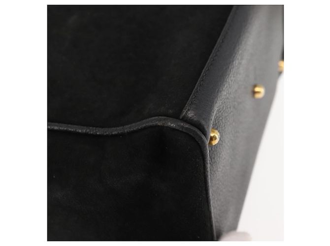 Borsa a mano in suede Gucci Bamboo 2way Nera Auth BA6752 Nero - vista 15