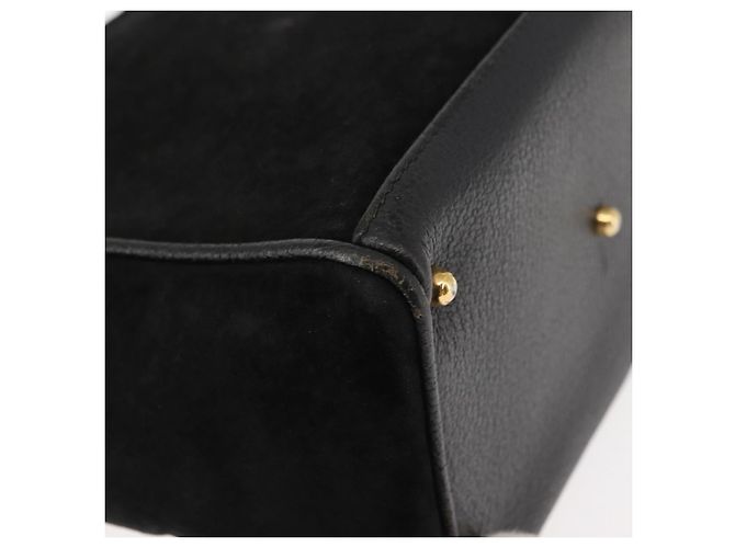 Borsa a mano in suede Gucci Bamboo 2way Nera Auth BA6752 Nero - vista 17