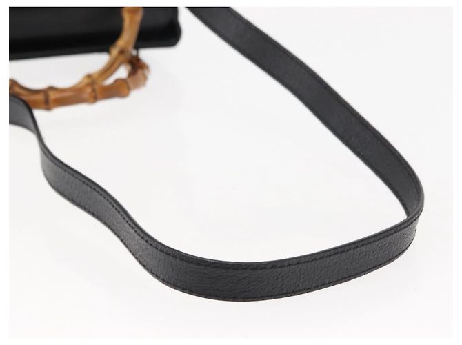 Borsa a mano in suede Gucci Bamboo 2way Nera Auth BA6752 Nero - vista 9