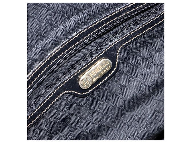 Bolso Boston de lona Zucca FENDI PVC Negro Marrón Auth 145332 Castaño - vista 18