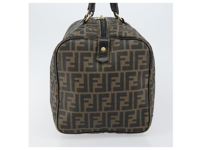 Bolso Boston de lona Zucca FENDI PVC Negro Marrón Auth 145332 Castaño - vista 3