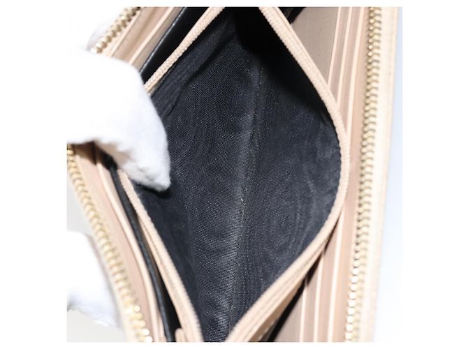 SAINT LAURENT Langer Geldbeutel Leder Beige Gold Auth am9381 Golden - Ansicht 12