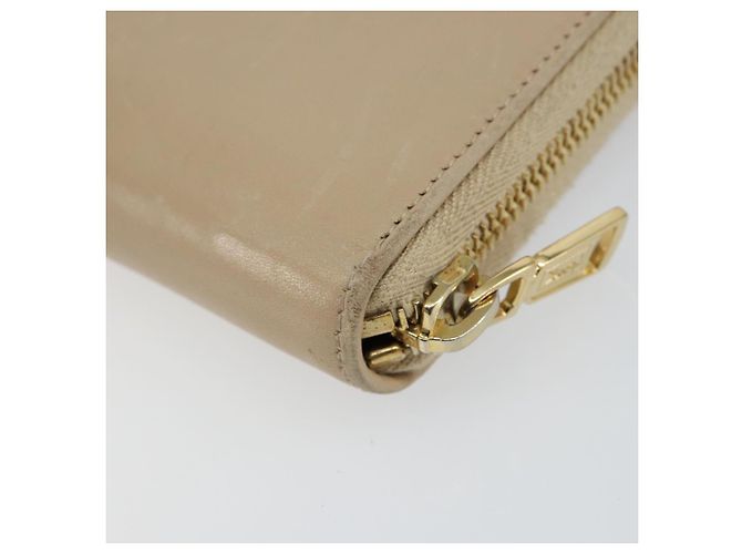 SAINT LAURENT Langer Geldbeutel Leder Beige Gold Auth am9381 Golden - Ansicht 15