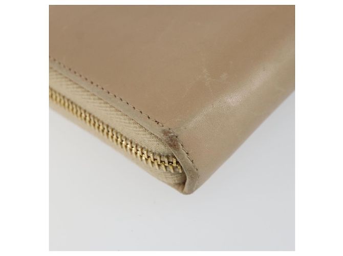SAINT LAURENT Langer Geldbeutel Leder Beige Gold Auth am9381 Golden - Ansicht 16