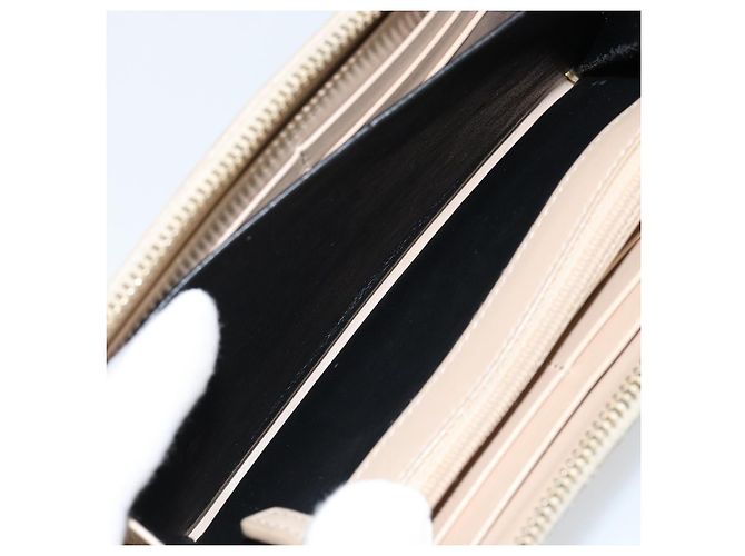 SAINT LAURENT Langer Geldbeutel Leder Beige Gold Auth am9381 Golden - Ansicht 18