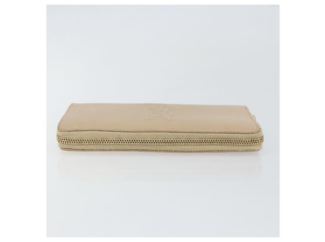 SAINT LAURENT Langer Geldbeutel Leder Beige Gold Auth am9381 Golden - Ansicht 5