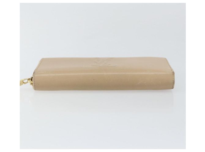 SAINT LAURENT Langer Geldbeutel Leder Beige Gold Auth am9381 Golden - Ansicht 6