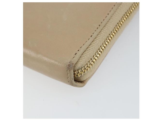 SAINT LAURENT Langer Geldbeutel Leder Beige Gold Auth am9381 Golden - Ansicht 7