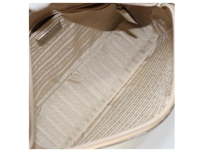 PRADA Handtasche Lackleder Beige Silber Auth BA6605 - Ansicht 10
