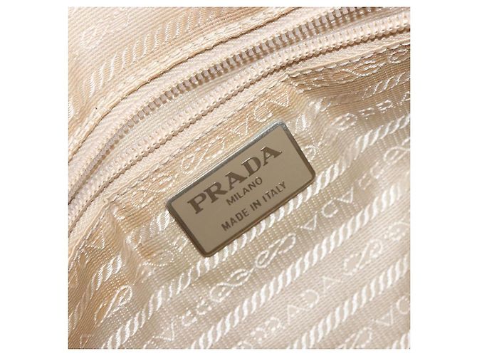 PRADA Handtasche Lackleder Beige Silber Auth BA6605 - Ansicht 18