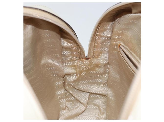 PRADA Handtasche Lackleder Beige Silber Auth BA6605 - Ansicht 20