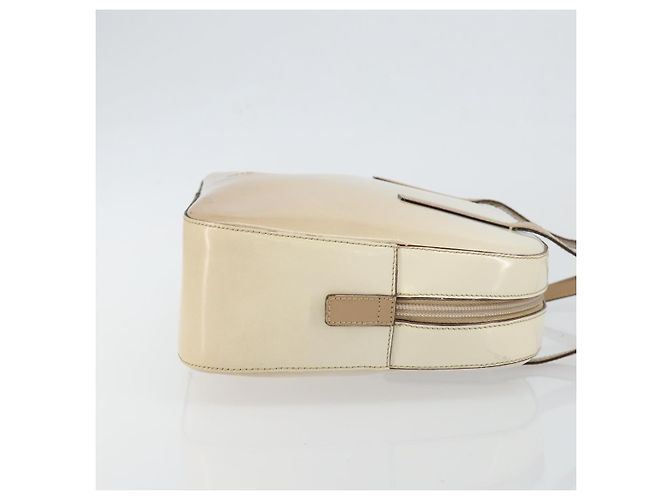 PRADA Handtasche Lackleder Beige Silber Auth BA6605 - Ansicht 3