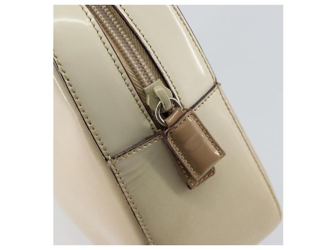 PRADA Handtasche Lackleder Beige Silber Auth BA6605 - Ansicht 9
