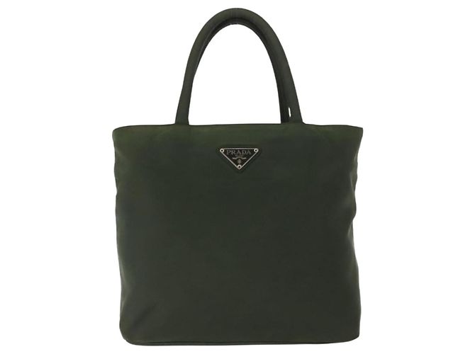 PRADA Borsa a mano in nylon khaki argento autentica bs29885 Cachi - vista 13