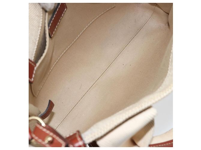 Chloé Borsa a mano Woody Chloe in tela e pelle 2 in 1 beige oro Auth BA8173 D'oro - vista 11