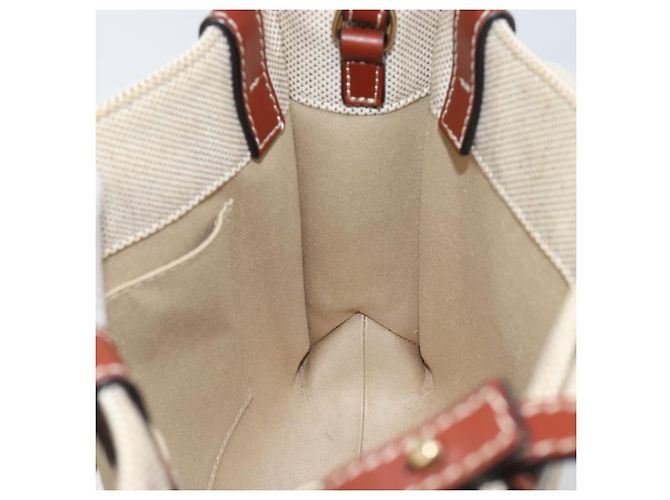 Chloé Borsa a mano Woody Chloe in tela e pelle 2 in 1 beige oro Auth BA8173 D'oro - vista 19