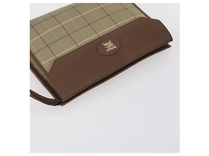 Autre Marque Borsa a mano in tela e pelle Burberrys Nova Check 2 pezzi Nero Beige Auth 154538 - vista 5