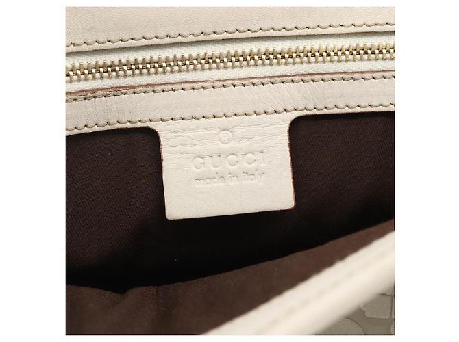 Borsa a mano in pelle avorio e oro GUCCI 145761 Auth fm4957 D'oro Crudo - vista 10