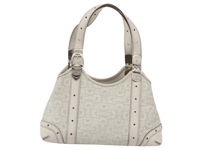Borsa a mano in pelle avorio e oro GUCCI 145761 Auth fm4957 D'oro Crudo - vista 13