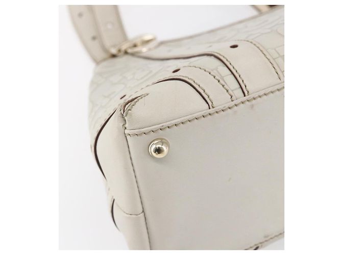 Borsa a mano in pelle avorio e oro GUCCI 145761 Auth fm4957 D'oro Crudo - vista 14