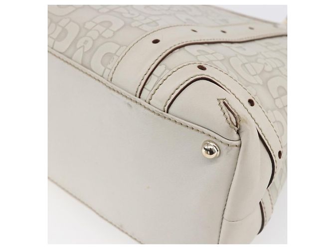Borsa a mano in pelle avorio e oro GUCCI 145761 Auth fm4957 D'oro Crudo - vista 15