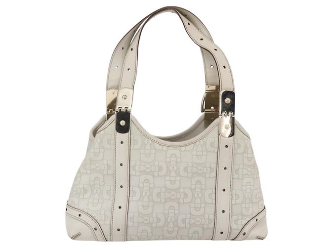 Borsa a mano in pelle avorio e oro GUCCI 145761 Auth fm4957 D'oro Crudo - vista 2