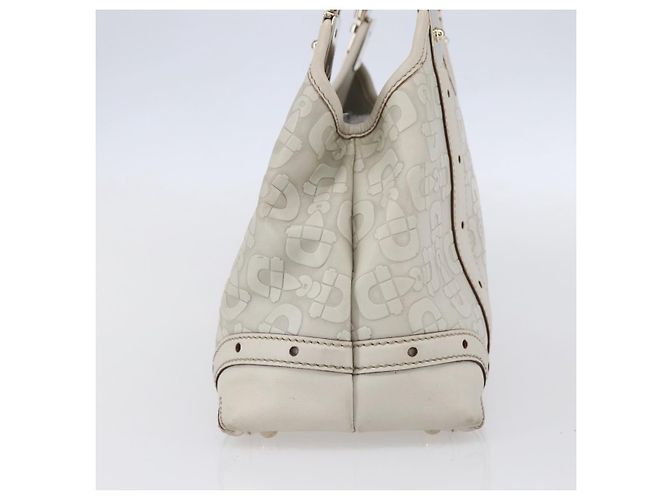 Borsa a mano in pelle avorio e oro GUCCI 145761 Auth fm4957 D'oro Crudo - vista 4