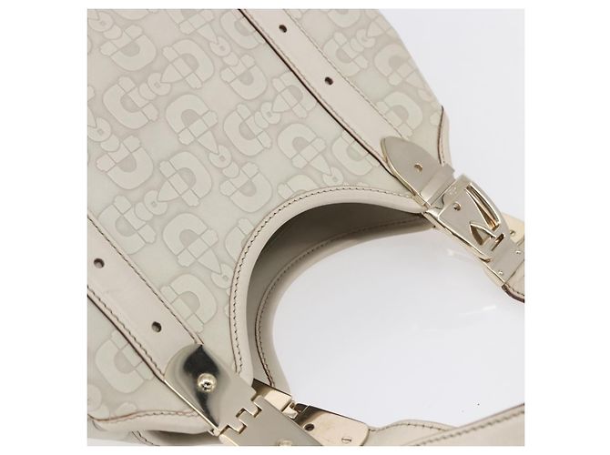 Borsa a mano in pelle avorio e oro GUCCI 145761 Auth fm4957 D'oro Crudo - vista 6
