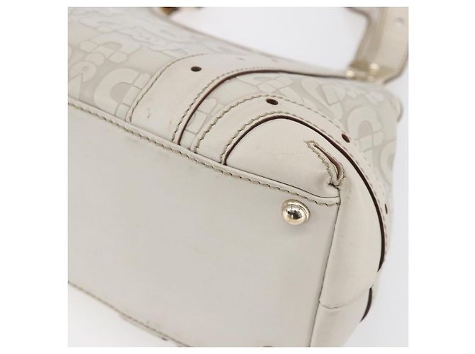 Borsa a mano in pelle avorio e oro GUCCI 145761 Auth fm4957 D'oro Crudo - vista 9