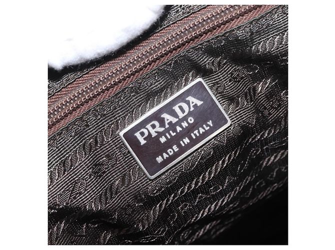 PRADA Backpack Nylon Khaki Silver Auth mr1625 Silvery - view 23