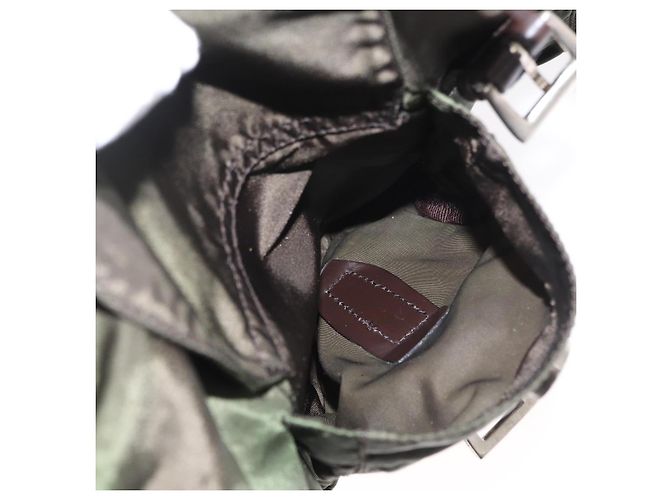 PRADA Backpack Nylon Khaki Silver Auth mr1625 Silvery - view 28