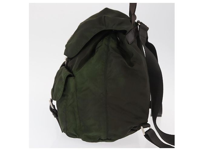 PRADA Backpack Nylon Khaki Silver Auth mr1625 Silvery - view 3