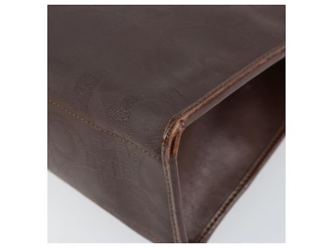 Borsa a mano in tela Trotter Christian Dior PVC marrone oro Auth BA8206 - vista 15