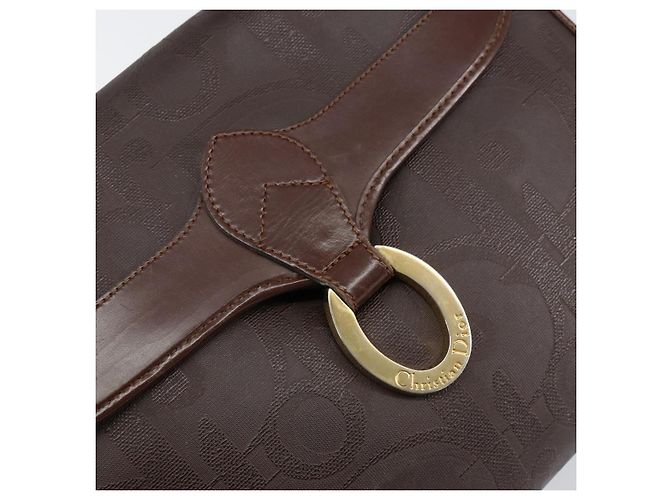 Borsa a mano in tela Trotter Christian Dior PVC marrone oro Auth BA8206 - vista 17