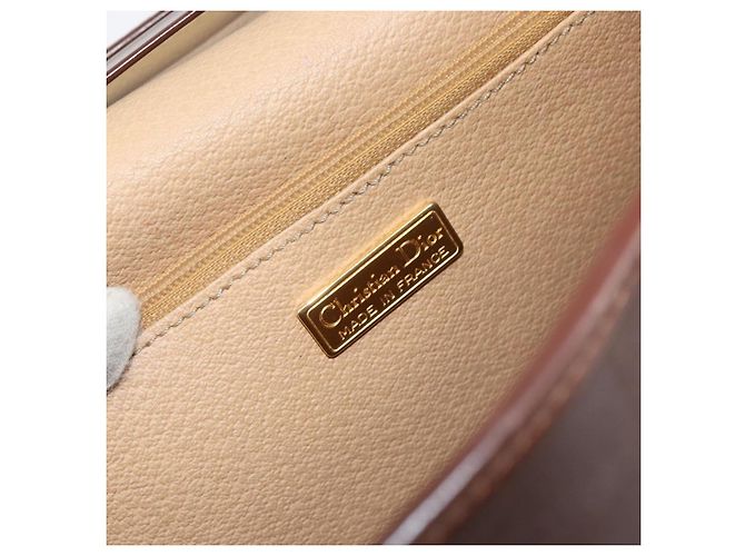 Borsa a mano in tela Trotter Christian Dior PVC marrone oro Auth BA8206 - vista 18