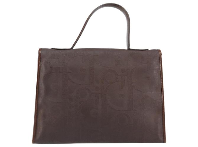 Borsa a mano in tela Trotter Christian Dior PVC marrone oro Auth BA8206 - vista 2