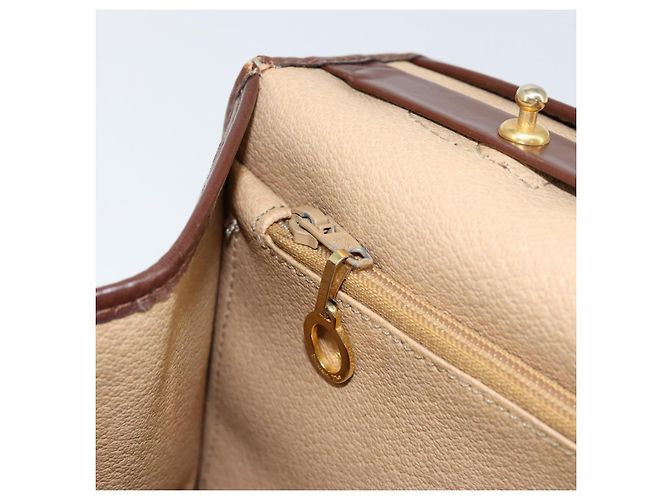 Borsa a mano in tela Trotter Christian Dior PVC marrone oro Auth BA8206 - vista 21