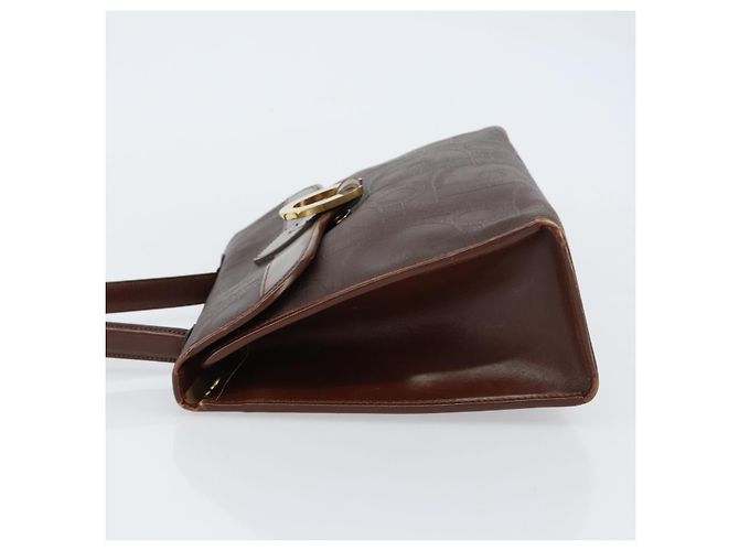 Borsa a mano in tela Trotter Christian Dior PVC marrone oro Auth BA8206 - vista 4