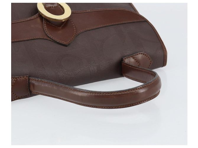 Borsa a mano in tela Trotter Christian Dior PVC marrone oro Auth BA8206 - vista 7