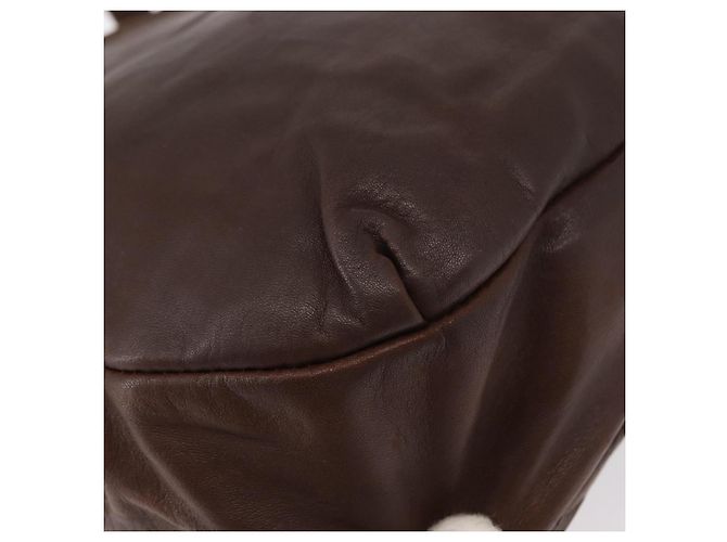 LOEWE Borsa a Spalla Anagram Pelle Marrone Oro Auth ka573 D'oro - vista 15
