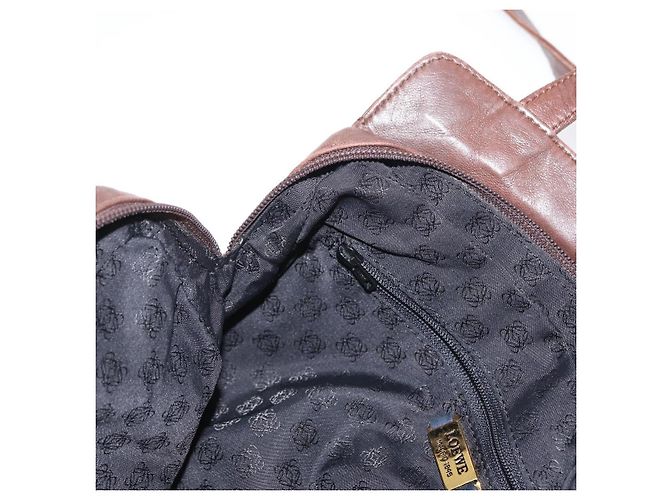 LOEWE Borsa a Spalla Anagram Pelle Marrone Oro Auth ka573 D'oro - vista 19