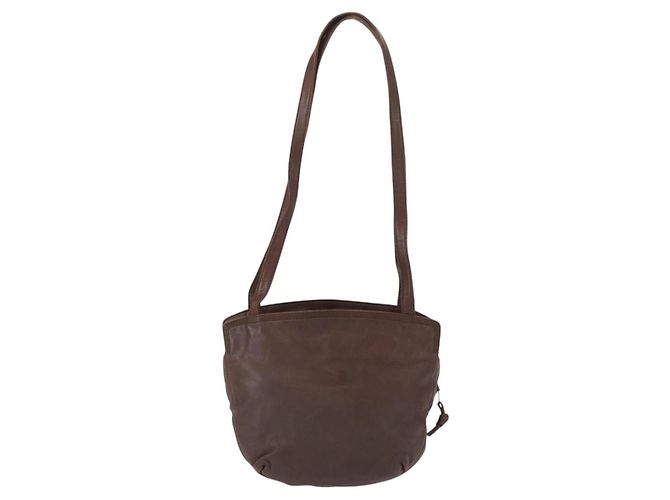 LOEWE Borsa a Spalla Anagram Pelle Marrone Oro Auth ka573 D'oro - vista 2