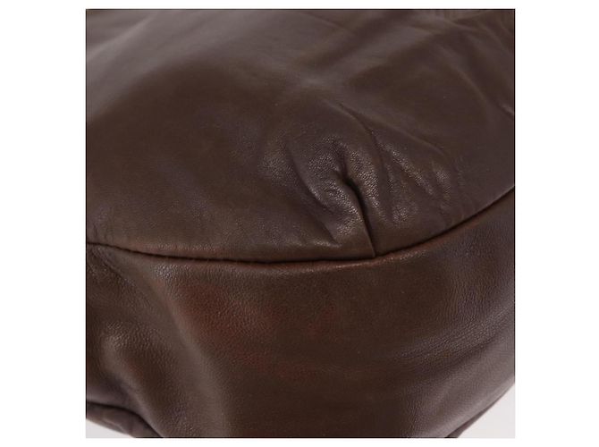 LOEWE Borsa a Spalla Anagram Pelle Marrone Oro Auth ka573 D'oro - vista 9