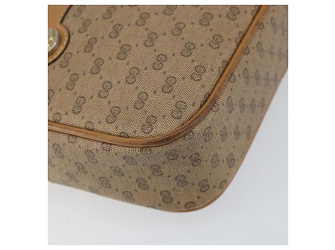 Gucci Borsa a Spalla Micro GG Supreme PVC Beige Oro Auth ka478 D'oro - vista 14