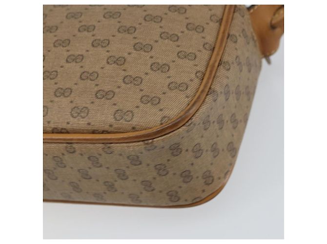 Gucci Borsa a Spalla Micro GG Supreme PVC Beige Oro Auth ka478 D'oro - vista 15